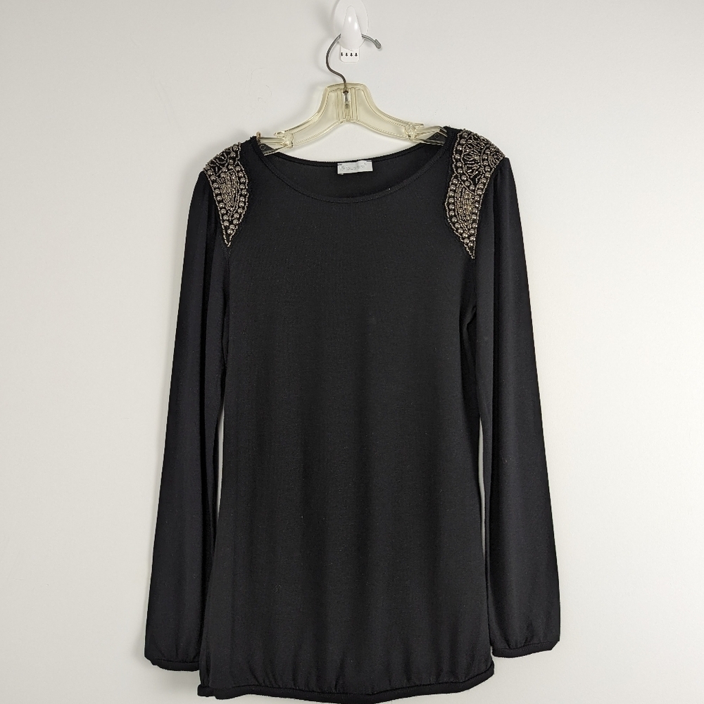 Women's Embellished Shoulder Detail Top Approximate Size M